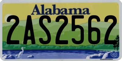AL license plate 2AS2562