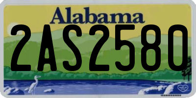 AL license plate 2AS2580