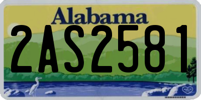 AL license plate 2AS2581