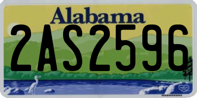 AL license plate 2AS2596