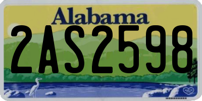 AL license plate 2AS2598