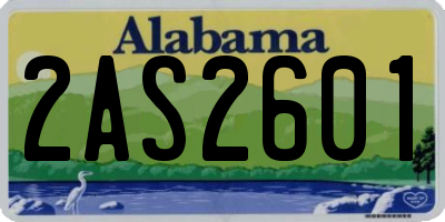 AL license plate 2AS2601