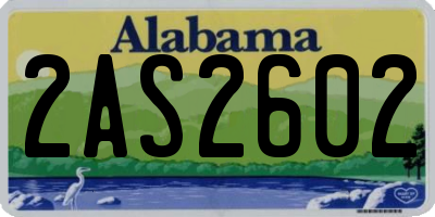 AL license plate 2AS2602