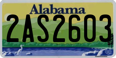 AL license plate 2AS2603