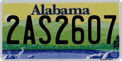 AL license plate 2AS2607