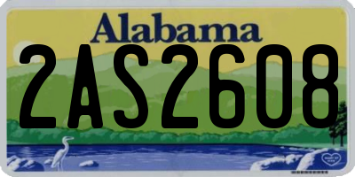 AL license plate 2AS2608