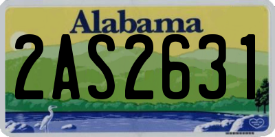 AL license plate 2AS2631