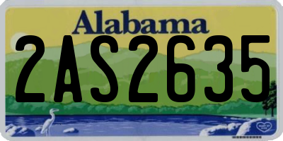 AL license plate 2AS2635