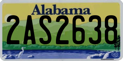 AL license plate 2AS2638