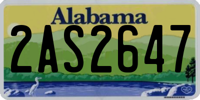 AL license plate 2AS2647