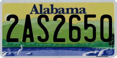 AL license plate 2AS2650
