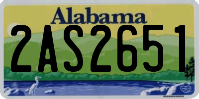 AL license plate 2AS2651