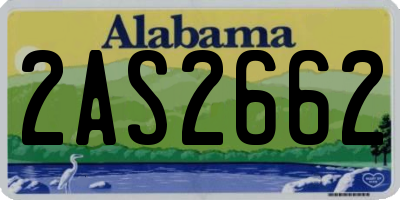 AL license plate 2AS2662