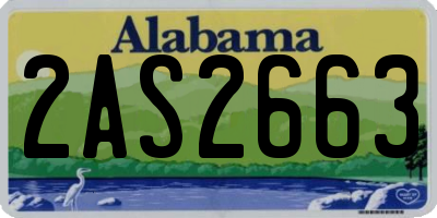 AL license plate 2AS2663
