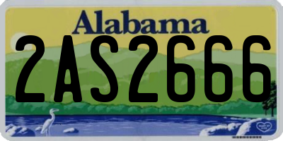 AL license plate 2AS2666