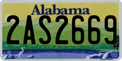 AL license plate 2AS2669