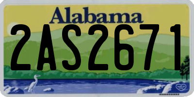 AL license plate 2AS2671
