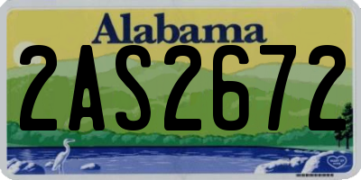 AL license plate 2AS2672