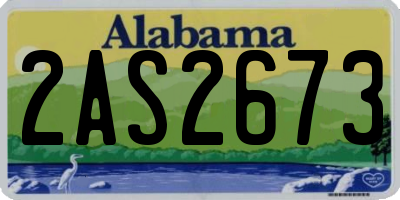 AL license plate 2AS2673