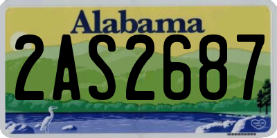 AL license plate 2AS2687
