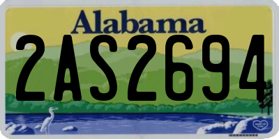 AL license plate 2AS2694