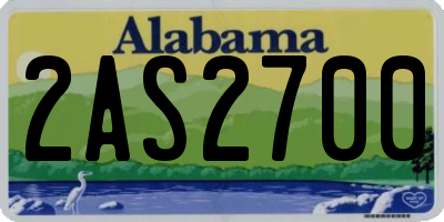 AL license plate 2AS2700