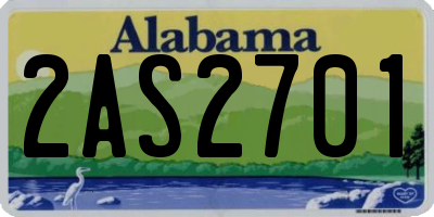 AL license plate 2AS2701