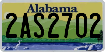 AL license plate 2AS2702