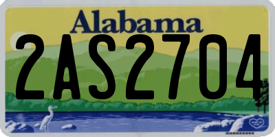 AL license plate 2AS2704