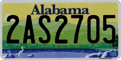 AL license plate 2AS2705