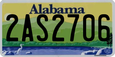 AL license plate 2AS2706