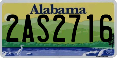 AL license plate 2AS2716
