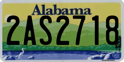 AL license plate 2AS2718