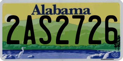 AL license plate 2AS2726