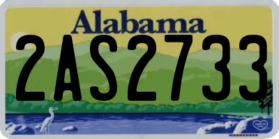 AL license plate 2AS2733