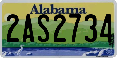 AL license plate 2AS2734