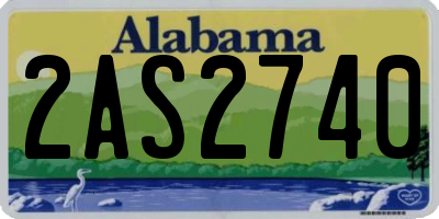 AL license plate 2AS2740