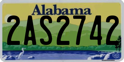 AL license plate 2AS2742