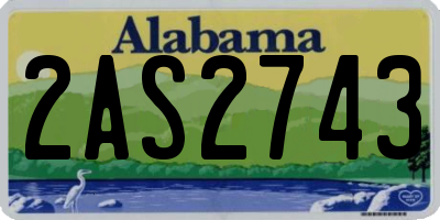 AL license plate 2AS2743