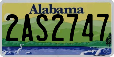 AL license plate 2AS2747