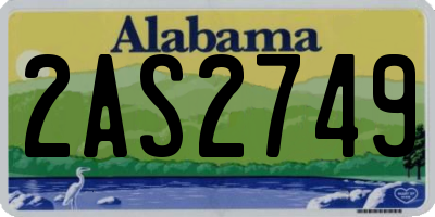 AL license plate 2AS2749