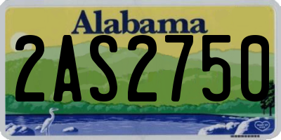 AL license plate 2AS2750