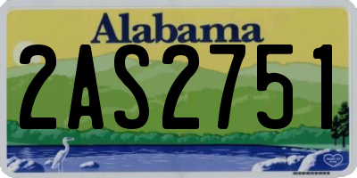 AL license plate 2AS2751