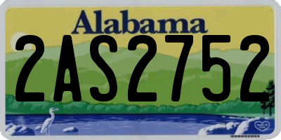 AL license plate 2AS2752