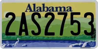 AL license plate 2AS2753