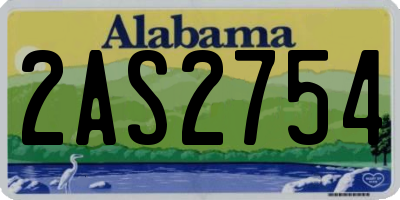 AL license plate 2AS2754