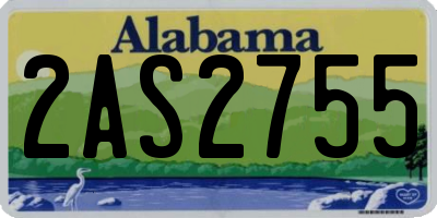 AL license plate 2AS2755