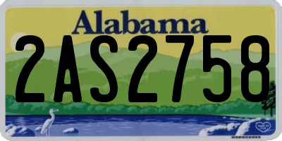 AL license plate 2AS2758