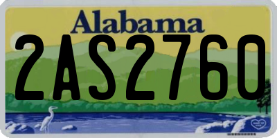 AL license plate 2AS2760