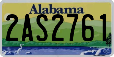 AL license plate 2AS2761